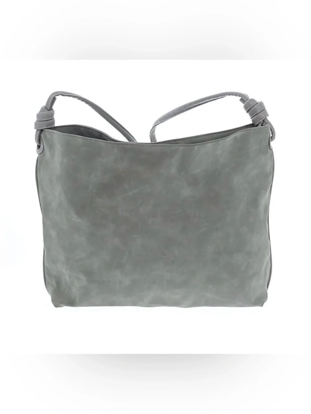 NEW 8 Other Reasons Large Stylish Gray Betsy Hobo Suede Shoulder Bag Purse Tote - Picture 3 of 9